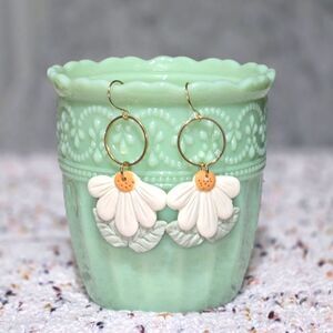 Handmade Polymer Clay Hoop Earrings